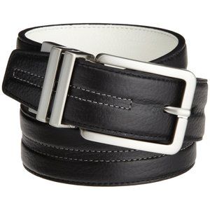 Men's Stitch Reversible Belt (black/white, 38)😚